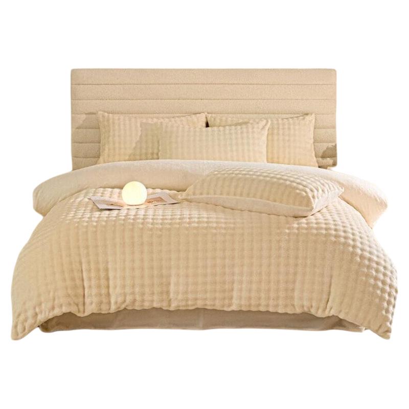 2025 New Winter Faux Rabbit Fur & Milk Velvet Flannel Bedding Set: Thickened, Warm, 4-Piece, Includes Fitted Sheet