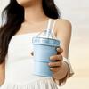 Portable Foldable Ice Hockey Cup, 2-in-1 Silicone Ice Cube Maker, Multifunctional Freezer Tray for Summer Drinks