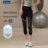 High Waist Cross-Border Mesh Yoga Pants - Slim Fit, Hip Lift, Seven-Point Fitness Tights