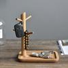 HeMu Home Commercial Wooden Entrance Storage Hanging Key Cup Holder Jewelry Earrings Ring Display Rack Desktop Storage Rack