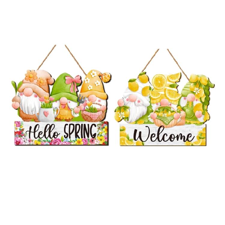 Decorative Welcome Spring Hangings Sign Handmade Woods Door Decorations