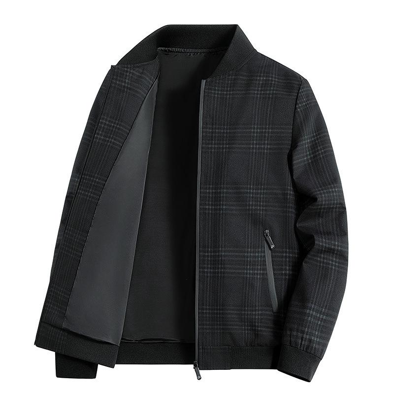 24 Spring and Autumn Jacket Men's Stand-Up Collar Casual Dad's Business Men's Versatile Top