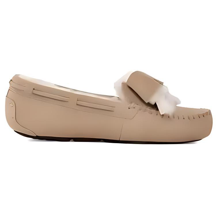 UGG Wygodne kapcie z futerkiem z kokardą Kapcie damskie Piaskowe 1138373-SAN