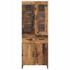 Wall Mounted Highboard Reclaimed Wood Look 69.5 x 34 x 180 cm Particleboard