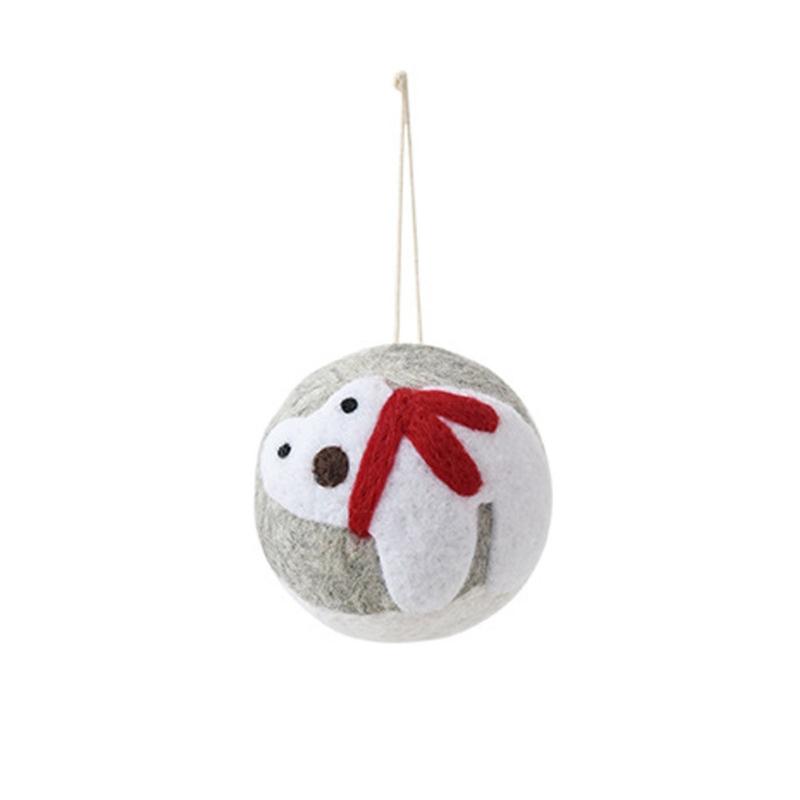 Christmas Tree Felt Ball Ornament with Hanging Loop, Soft 9CM Holiday Tree Decoration for Wreath and Festival Rooms