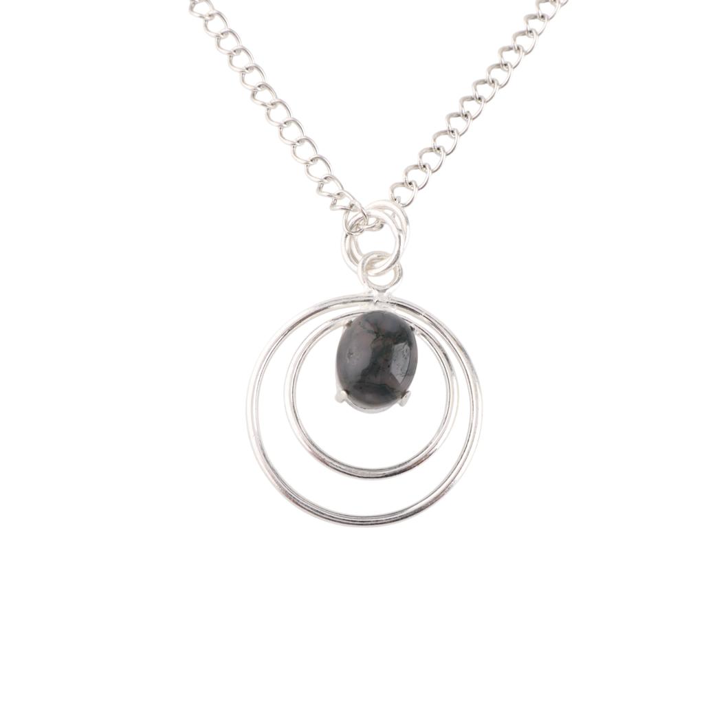 Natural Moss Agate Gemstone 925 Sterling Silver Jewelry Handmade Pendant 1.65" PP-61-25