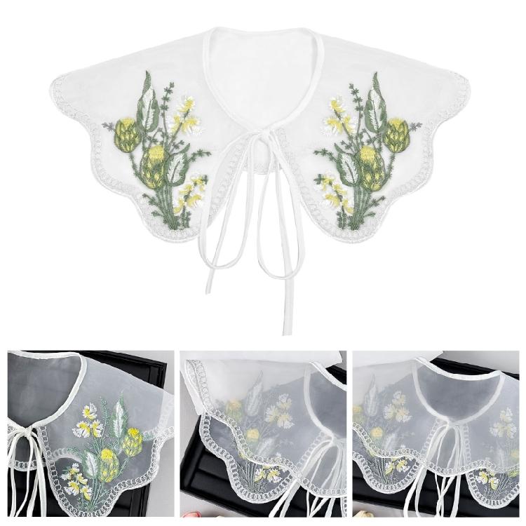 Embroidered Flower Blouse Collar Faux Collar Shirt False Collar Dress Decorative Collar Shawl Wrap Women Clothing Decors