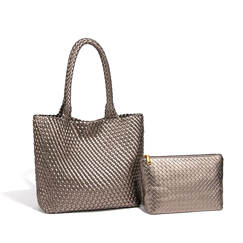 

Новая осенне-зимняя высококачественная сумка-тоут для通勤, большая вместимость, плетеная сумка под мышкой, сумка для отдыха в ленивом стиле, сумка на одно плечо, сумка для мамы и ребенка