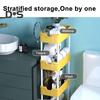Storage Shelf with 360-Degree Wheels Versatile 4-Tier Rolling Cart Space-Saving Removable Multi-Tier Shelf