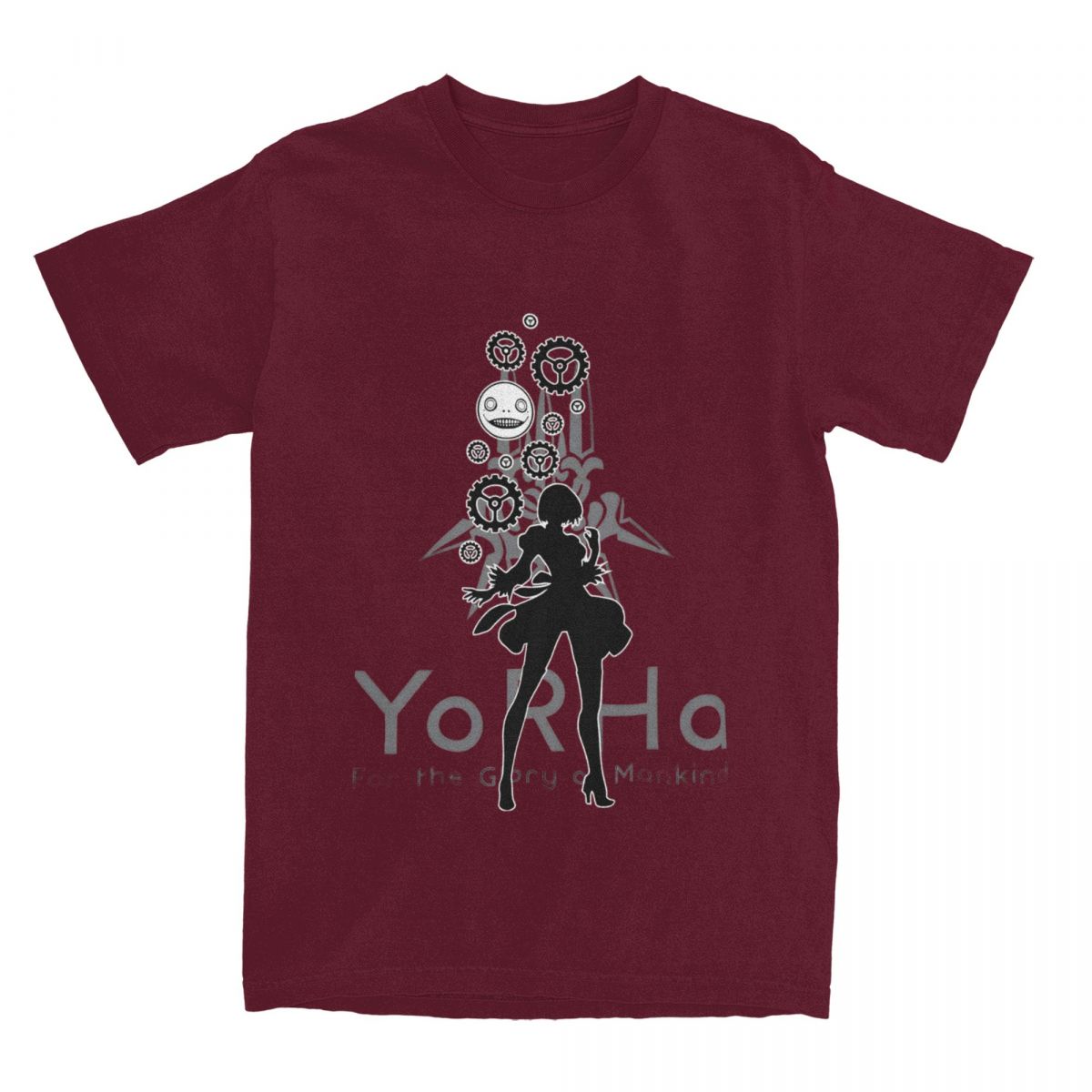 

YoRHa T Shirt Male NieR Street Style Cotton T-Shirts Summer O Neck Harajuku Tees Printed Big Size Clothes 4XL