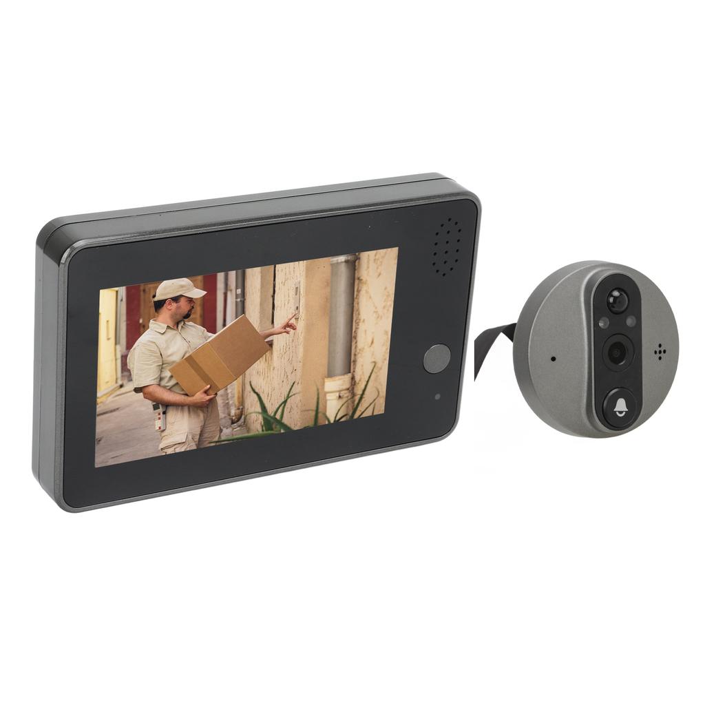 Peephole Camera 4.3in IPS Screen 1080P Infrared Night Vision Video Doorbell Viewer Two Way Audio