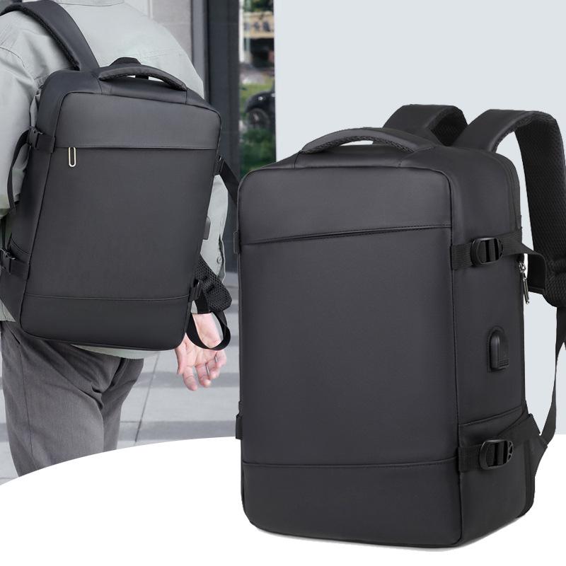 

Universal Travel Schoolbag: Men s & Women s USB Leather Laptop Backpack 35x15x45 cm чорний
