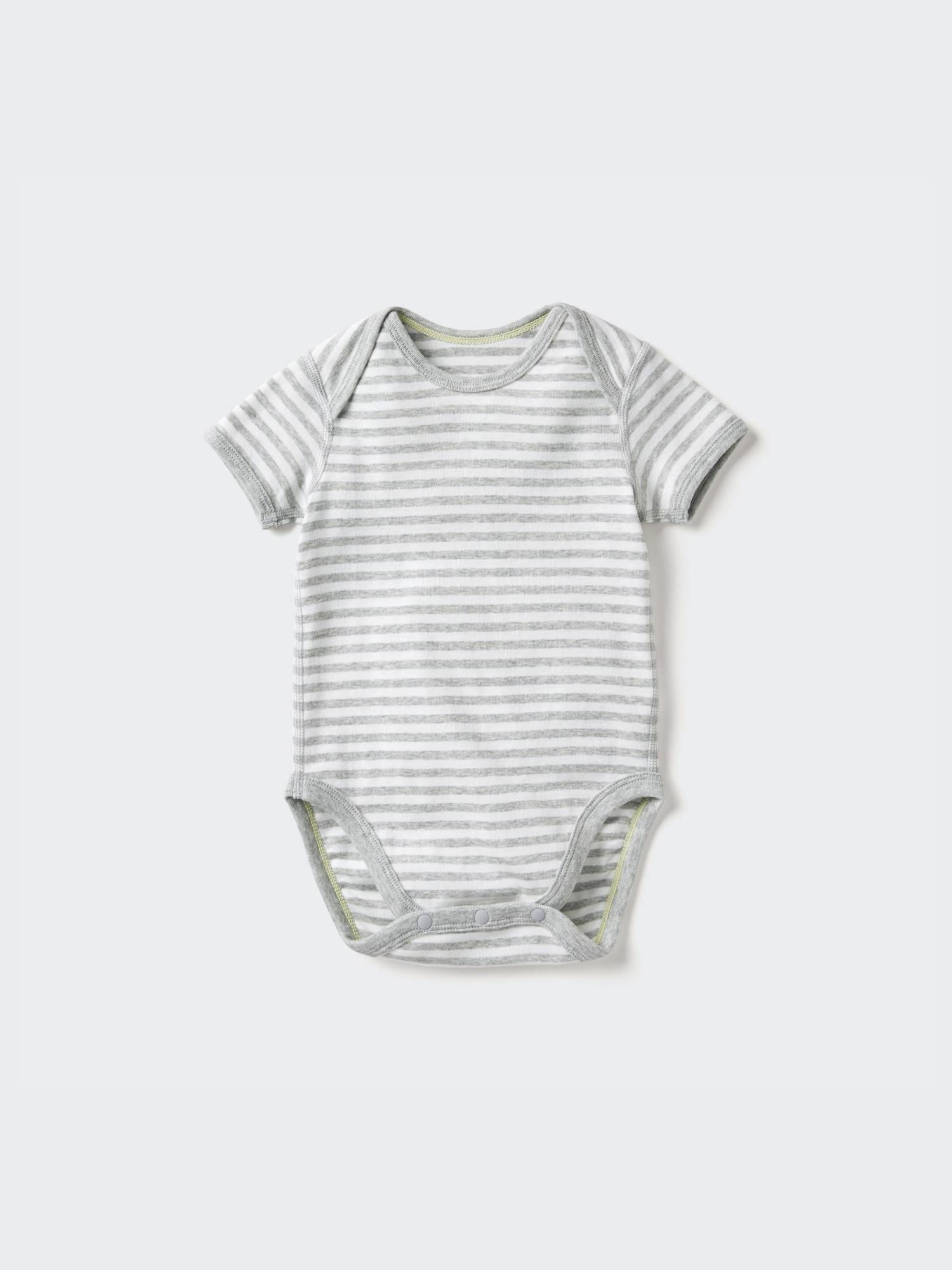 

Uniqlo Боди Bn с коротким рукавом в полоску 03 GRAY/BABY 70