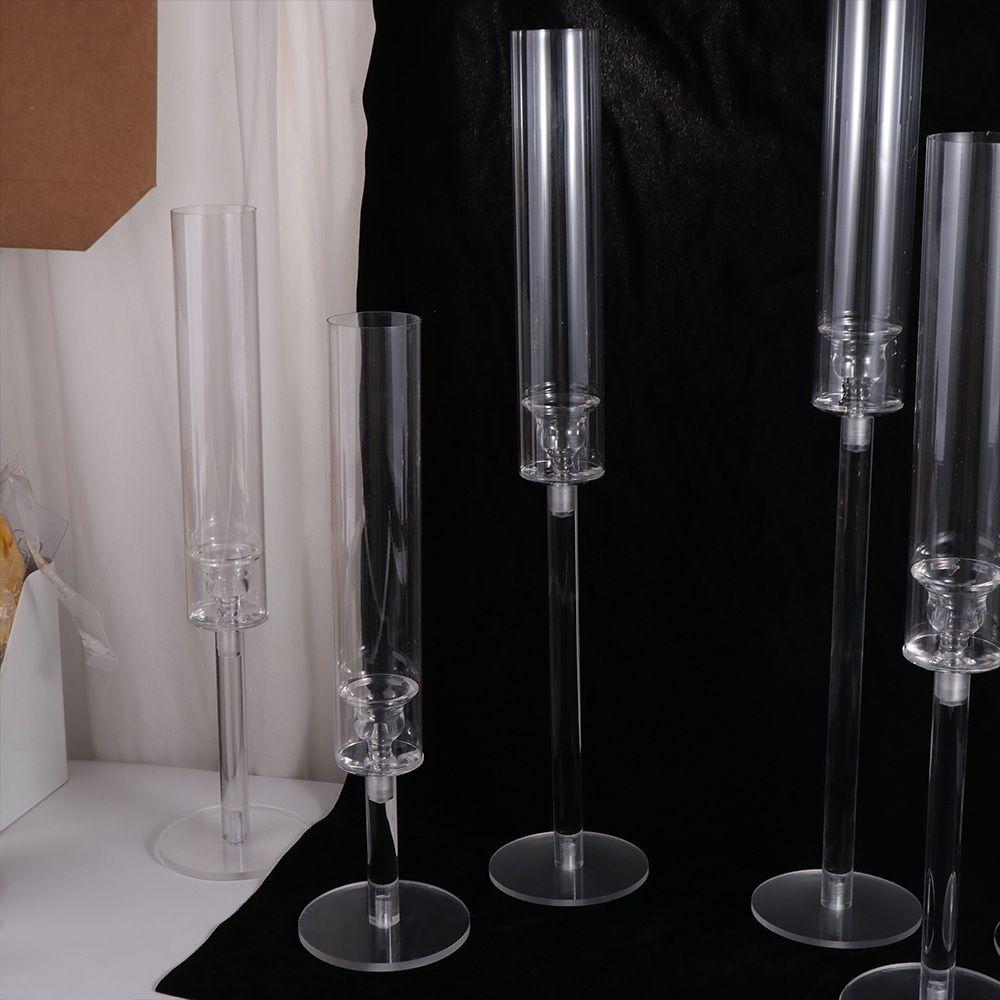 3 Pcs/set Party Decoration Acrylic Crystal Candle Holders Clear high quality Candlestick delicate Centerpieces Wedding Party