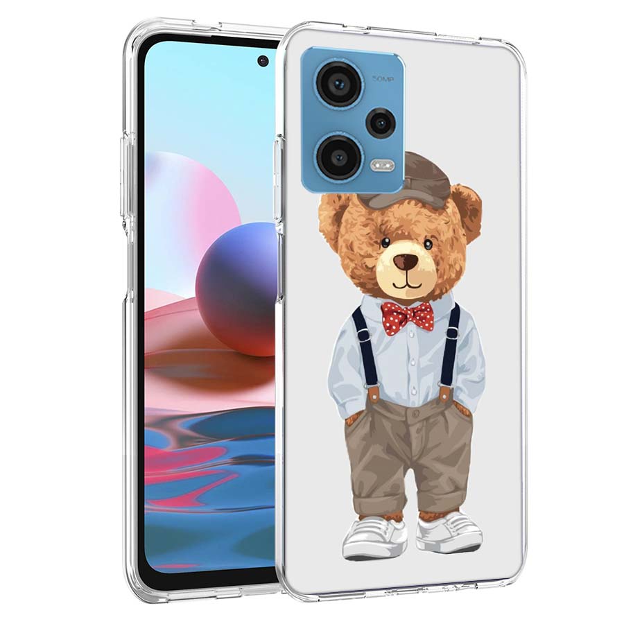 Cool Teddy Bear Fashion Selfie Phone Case For Redmi Note 13 12 14 15 Pro Plus 13R 11 11T 11E 11S 10 Pro 10S 9 9S Cover Cell Clea