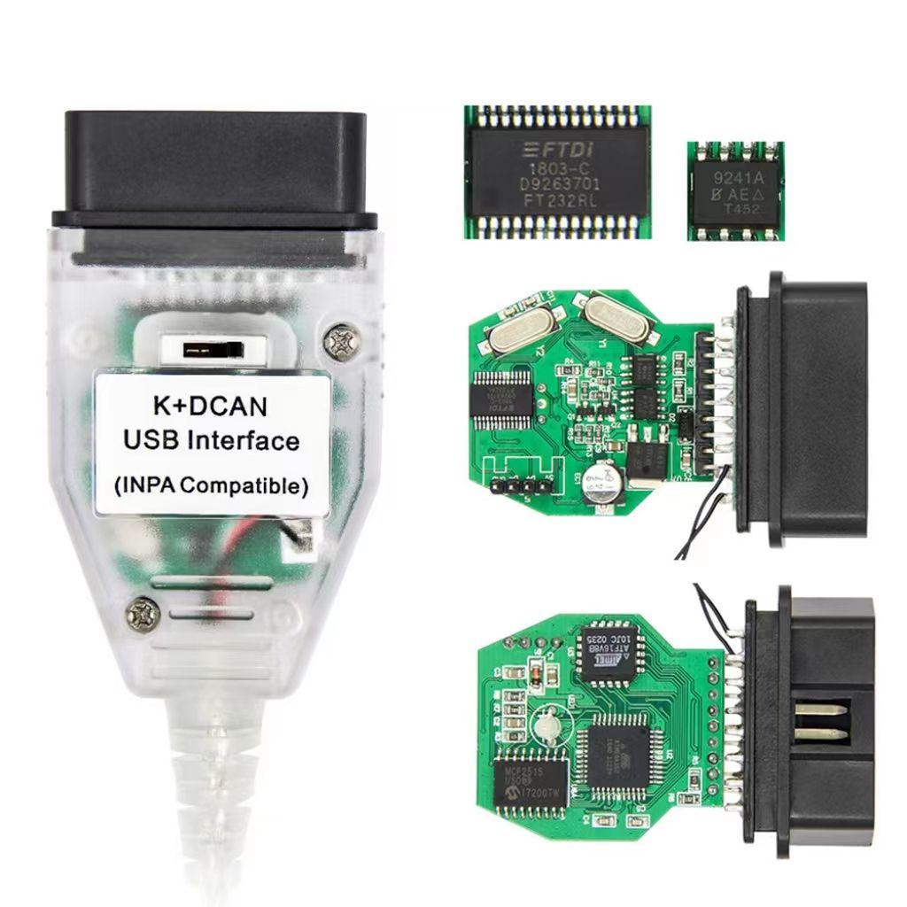 K+DCAN For BMW E Series FTDI FT232RL with Switch K DCAN for BMW OBD 2 OBD2 Scanner Code Reader OBDII Car Diagnostic Auto Tools