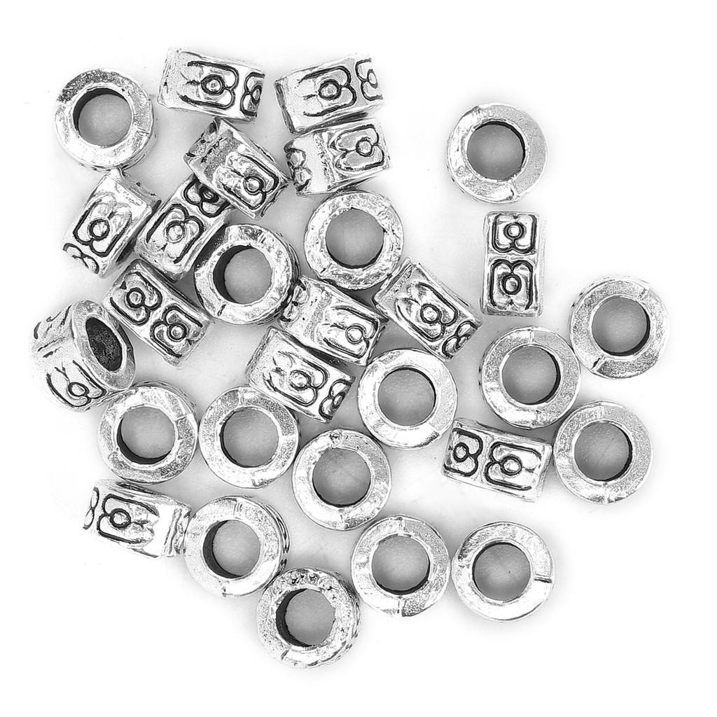 30pcs Fashionable Beard Hair Beads   Alloy Hair Braiding Beads Jewelry Bracelet Accessories