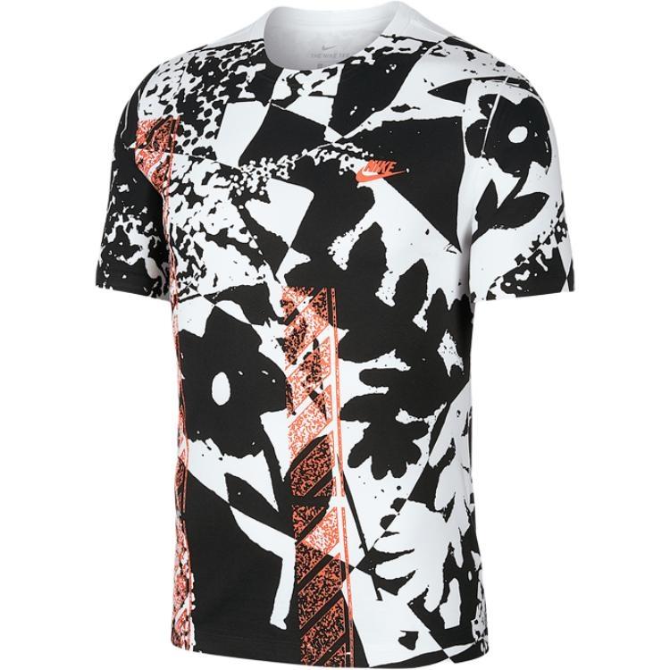 Nike Sportswear Splash Ink Printing Casual Sports Round Neck Short Sleeve Multicolor Multi-color Men s BQ0119-100 XXL