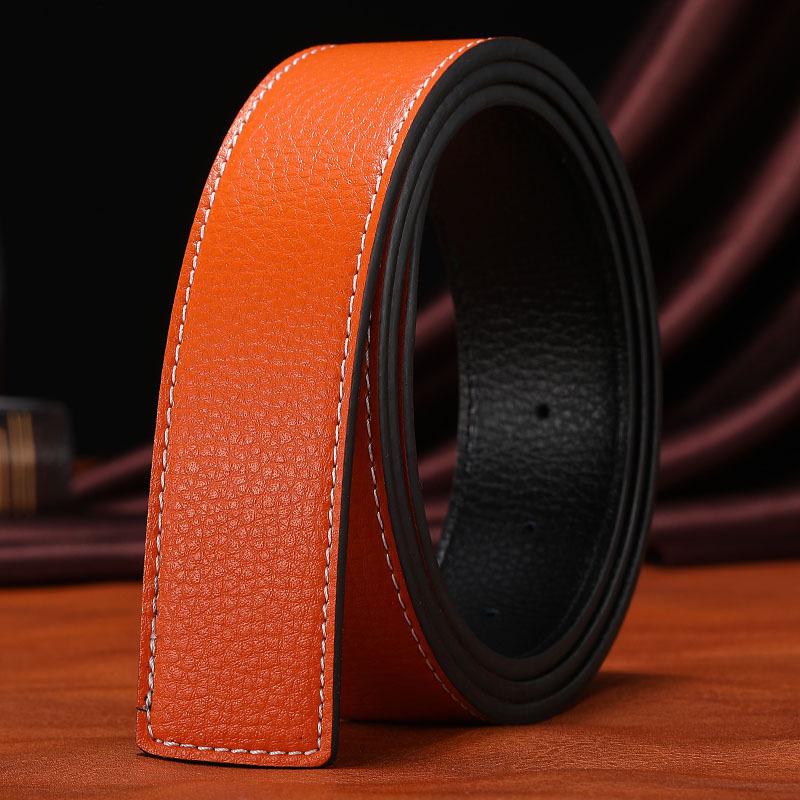 Herren H-Schnalle Lychee-Narbenleder Gürtel – Jugendlicher, vielseitiger koreanischer Stil
