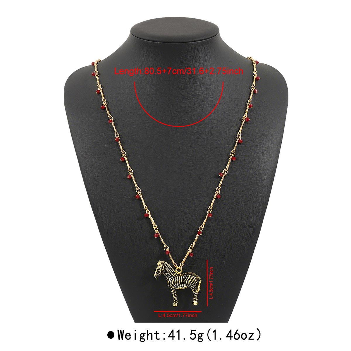 Сладкий Крутой Масляная Капля Зебра Подвеска Ожерелье Женское Персонализированное Малое Счастливый Зодиак Ключица Цепь Модный Модный Ювелирное Изделие