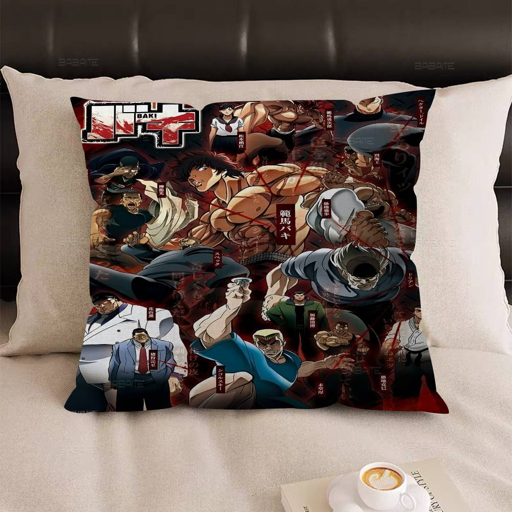 Baki Anime Pillow Gift Home Office Decoration Pillow Bedroom Sofa Car Cushion CoverPillow Case