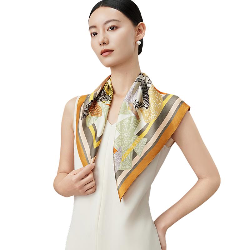 Shanghai Story Women's 100% Mulberry Silk Double-Sided Print Square Scarf