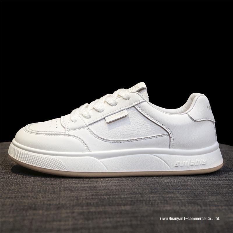 Women's White Versatile Sneakers - Flat, Thick Sole, Stylish 2025 Design for Spring and Autumn