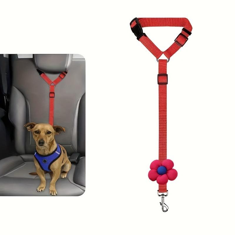 Adjustable Pet Safety Seatbelt Leash for Dogs and Cats - Convenient Car Headrest Tether, Retractable Pet Lead for Home Travel