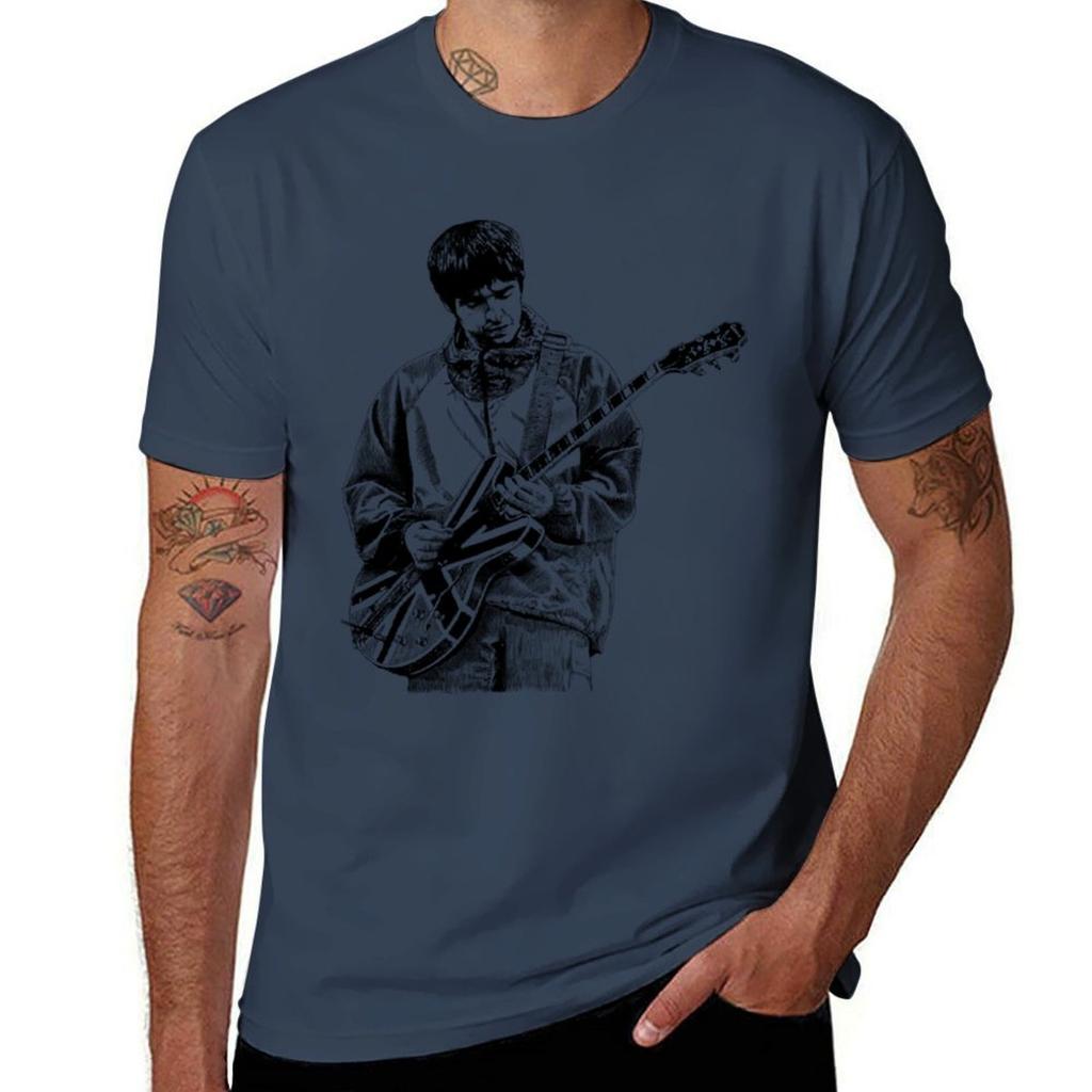 T-shirt Noel Gallagher Top Morbido Elasticizzato a Maniche Corte T-shirt
