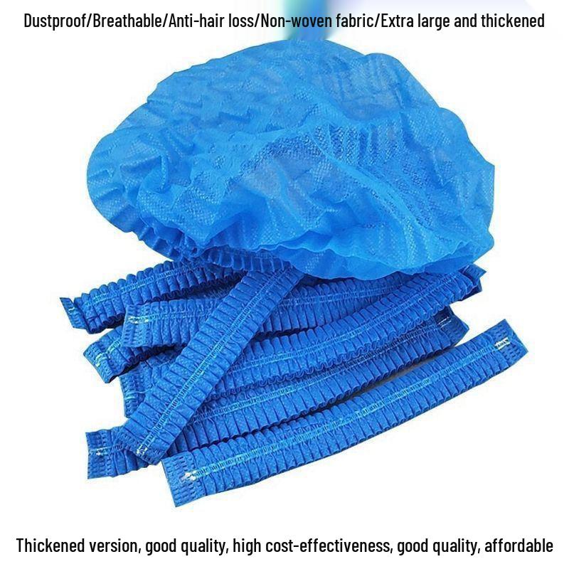 Thickened Disposable Medical Striped Cap for Doctors, Dentists, Nurses - Non-woven, Dustproof Head Cover for Kitchen and Food Use