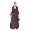 2025 Autumn Elegant Women's V-Neck Ruched Top & Wide-Leg Pants Set