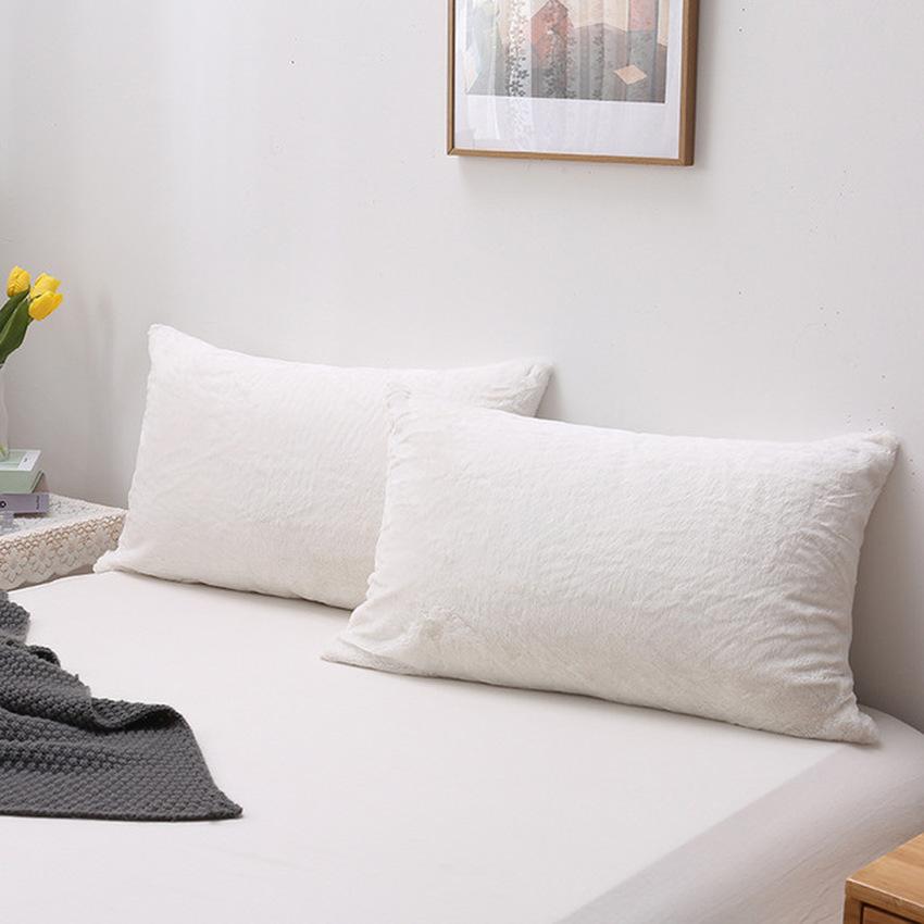 Наволочка из нордического молочного бархата, однотонная простая наволочка для дома, спальни, прямоугольные подушки, наволочки, украшение для дома белый