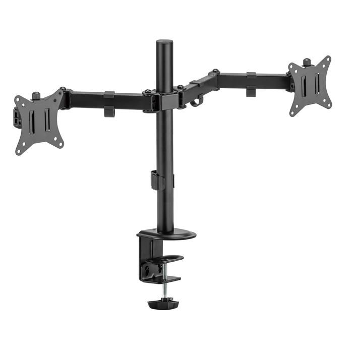 Support de bureau - maclean - mc-754n - 2 moniteurs - inclinaison +45° à -45° - vesa 75x75/100x100