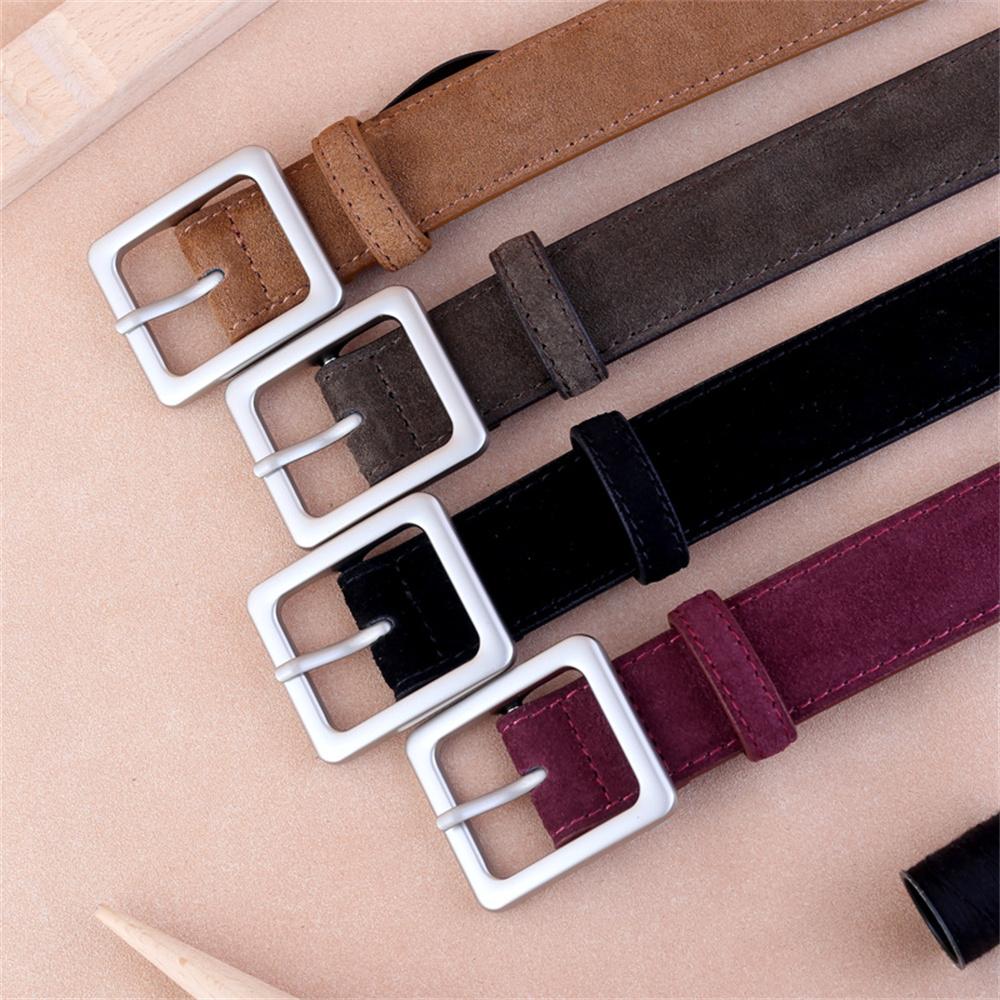 Estilo Coreano para Mujer Diseño de Cuero Genuino Vestido Femenino Corsés Cinturilla Cinturones Hebilla de Gamuza Nobuck Cinturón Decorativo