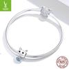Yinziyun S925 Silver Cat & Fish Beads with Oil Drop Design - Cute DIY Jewelry Accessories (BSC226)