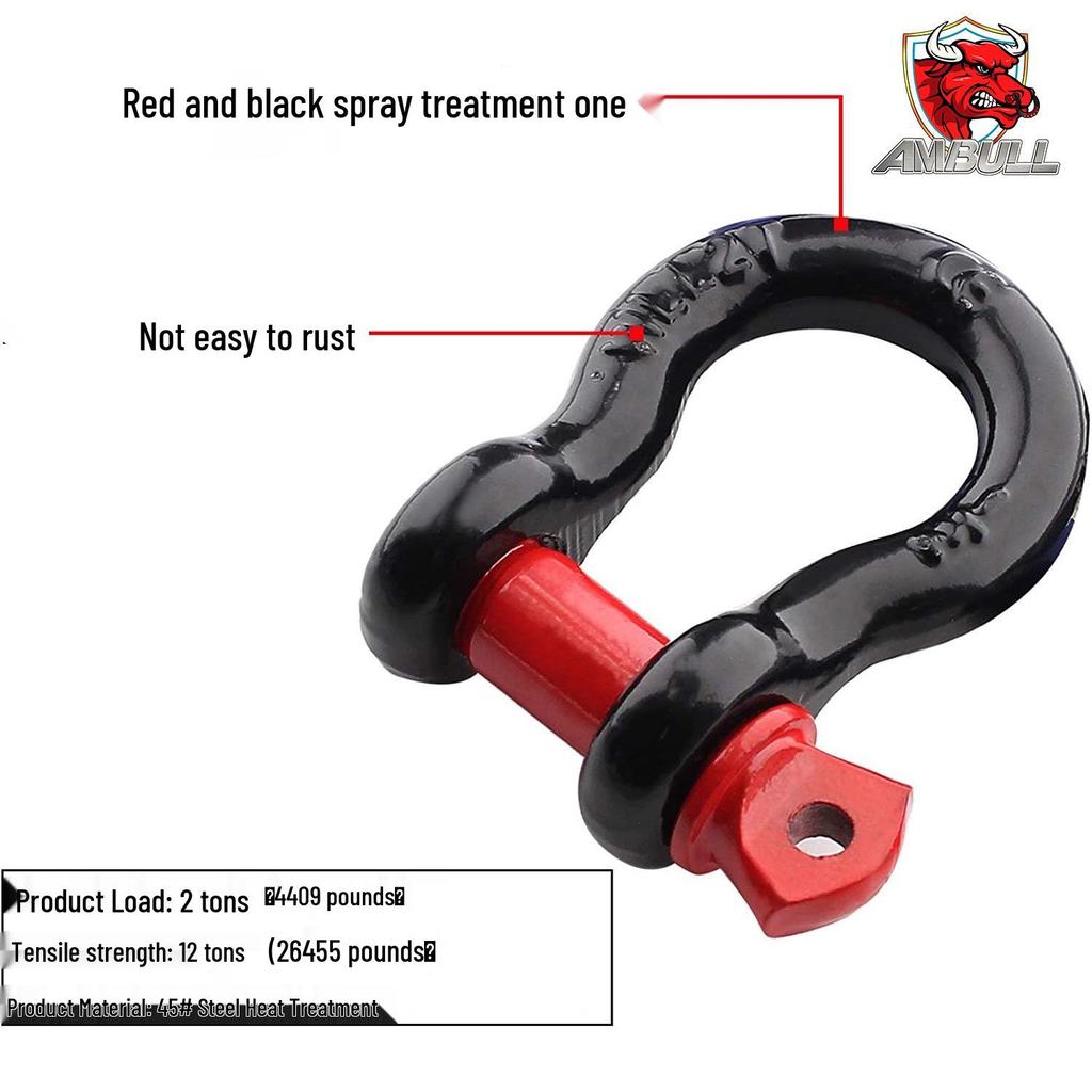 High-Strength American Style Die-Forged Bow Shackles for Trailer Hitch 1/2" Lifting Hook Buckle