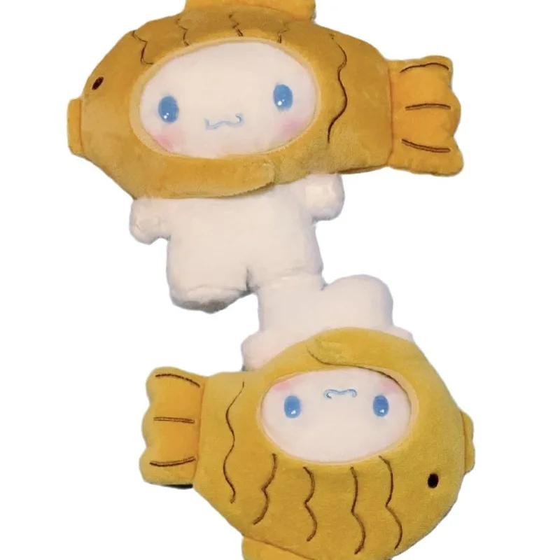 Anime Cartoon Cinnamoroll Fish Hat Plush Doll Toy Kawaii Stuffed Sanrio Plushie Taiyaki Doll Cute Doll Girls Birthday Gift Toy