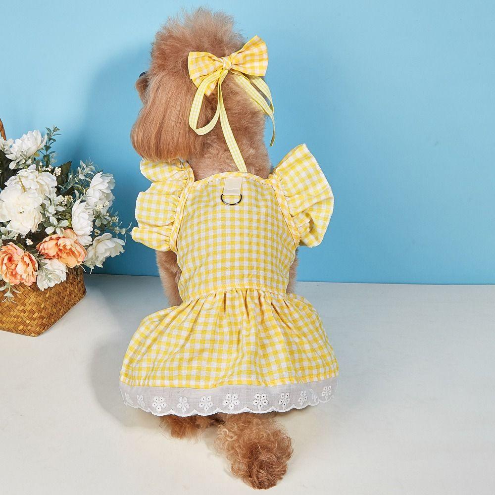 British Style Pet Flying Sleeves Skirt Sweet Puppy Fairy Skirt Pet Costume  Birthday Party