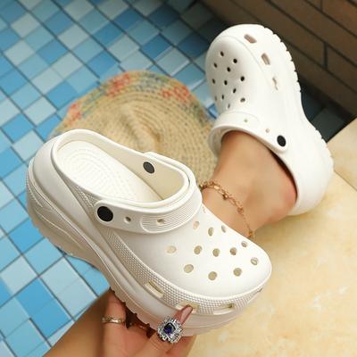Damskie buty z dziurkami Letnie antypoślizgowe sandały outdoorowe z zakrytym noskiem Shit Feeling Klapki plażowe Gruba podeszwa Miękka podeszwa