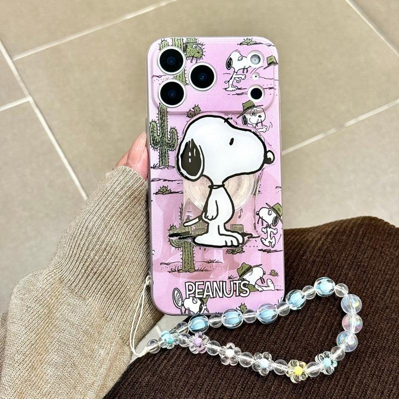 Cute Cartoon Cactus Snoopy Kite Soft TPU Phone Case For iPhone 11 12 13 14 15 16 17 Pro Max Plus Air Funny Snoopy Holder Cover