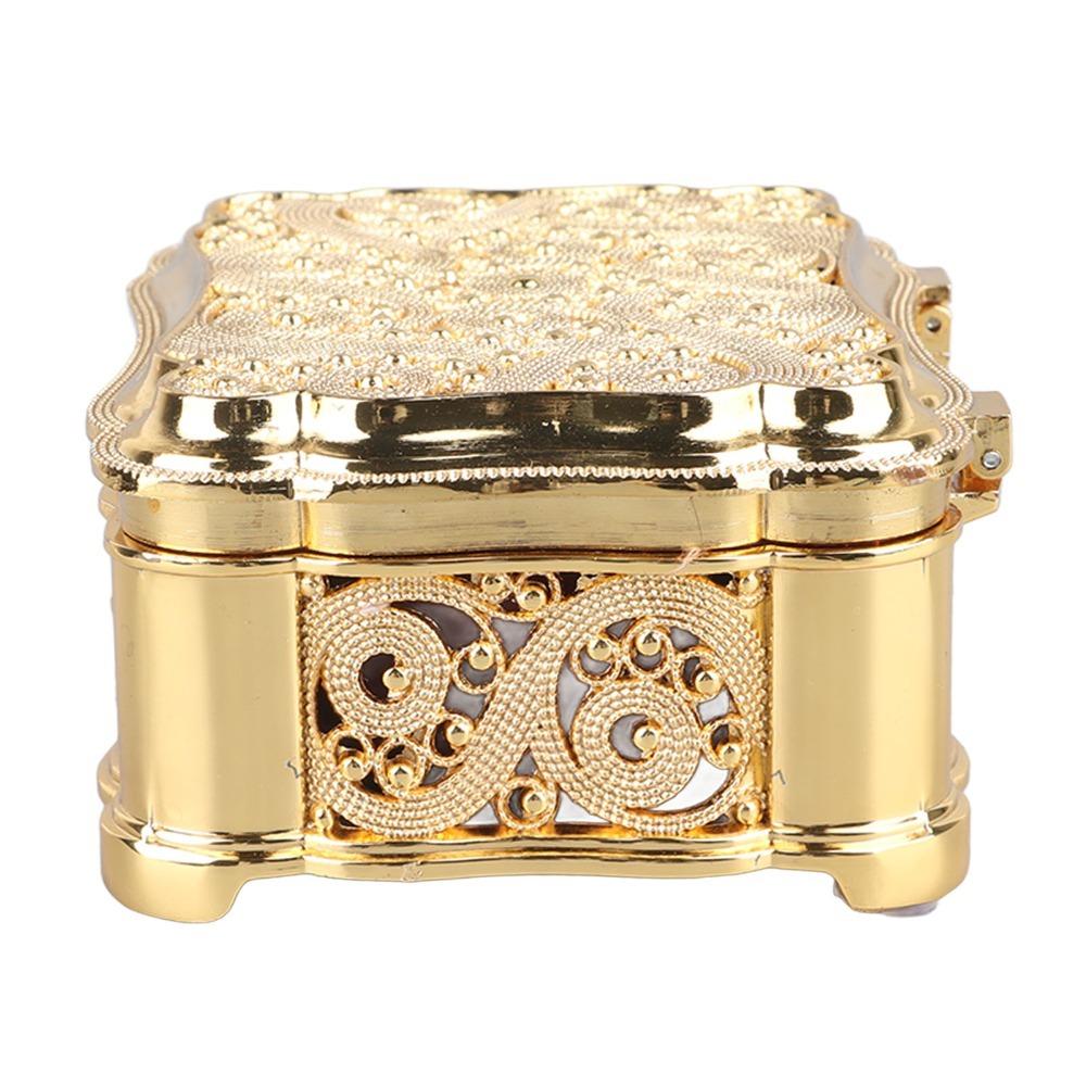 Alloy Small Treasure Chest Gold Trinket Organizer Decorative Boxes Metal Jewelry Box Home Storage