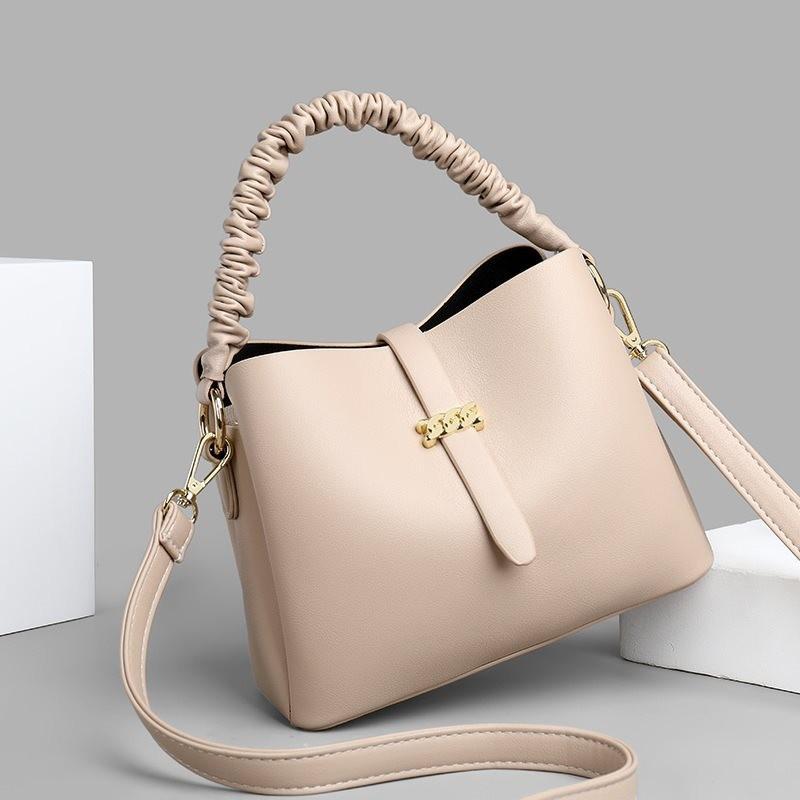 Chic Bucket Bag For Women 2023 Trendy Soft Pu Leather Shoulder Crossbody Style