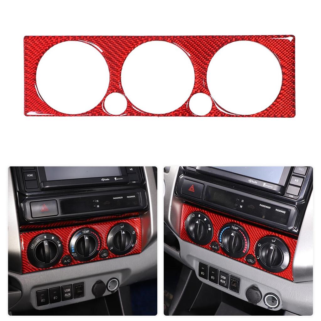Red Carbon Air Conditioner Switch Panel Trim Cover For Toyota Tacoma 2006-2015