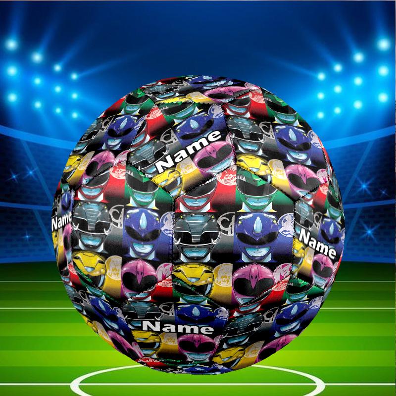 Custom Name Personalized Mighty Morphin Power Rangers-A Print Size 5 Soccer Ball Training & Match Football, for Team, Kicking, Gift for Football Enthu