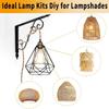 Plug-in Pendant Light with Hemp Cord - 15ft, E26/E27 Compatible Vintage Fabric Lamp - Ideal for Rustic and Boho Style Decor