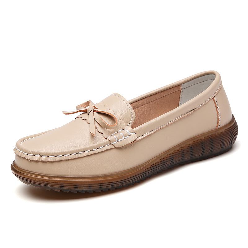 Casual shoes spring and autumn soft-soled lightweight women's shoes medium women's shoes non-slip loafers Doudou shoes