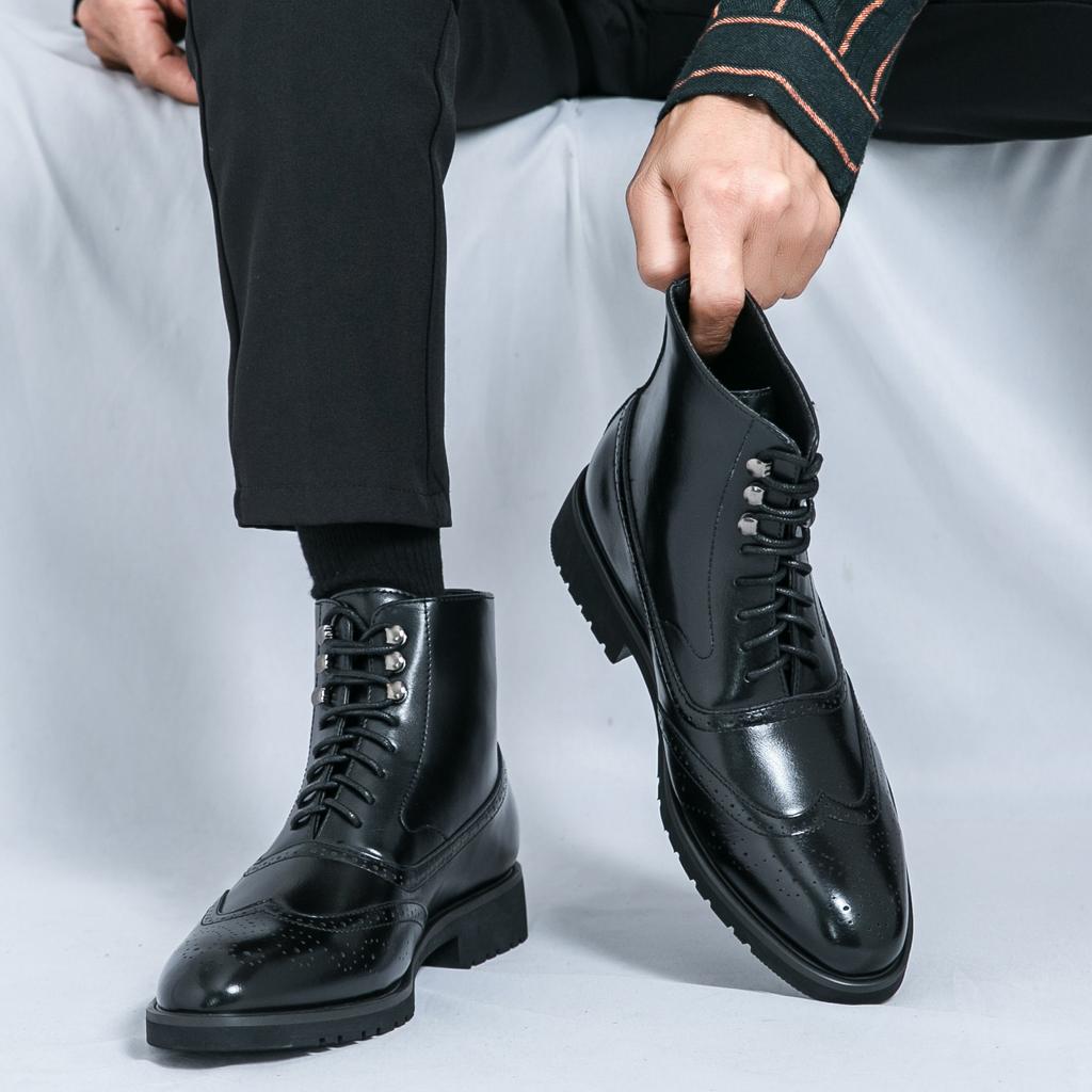 Fashion New Dress Chelsea Boots Men Shoes PU Brown Fashion Versatile Business Casual British Style Street Party Wear Classic Ankle Boots