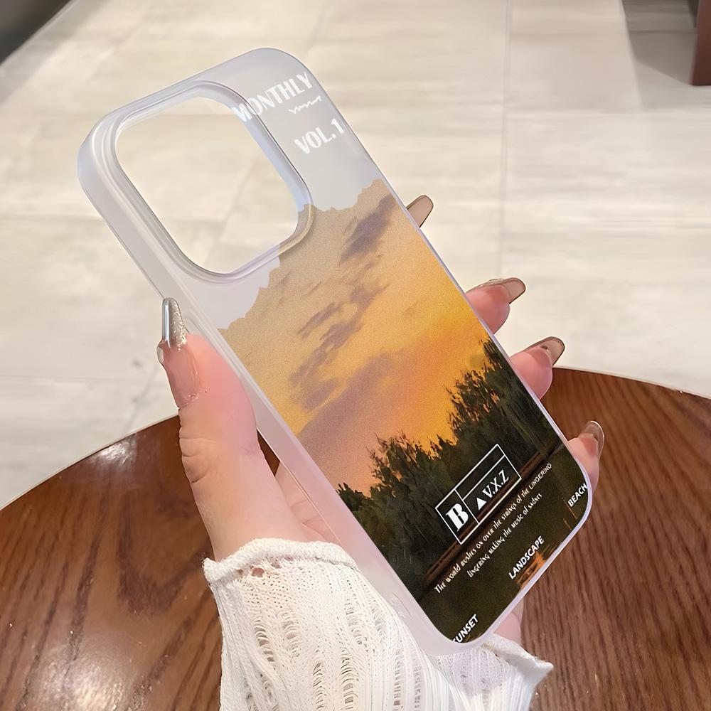 Mobile Phone Cases for iPhone 11 13 15 Pro Max 12 14 Pro Max Case iPhone 16 15 Plus 13 Pro 12 Frosted Texture Painted Cartoon Flowers