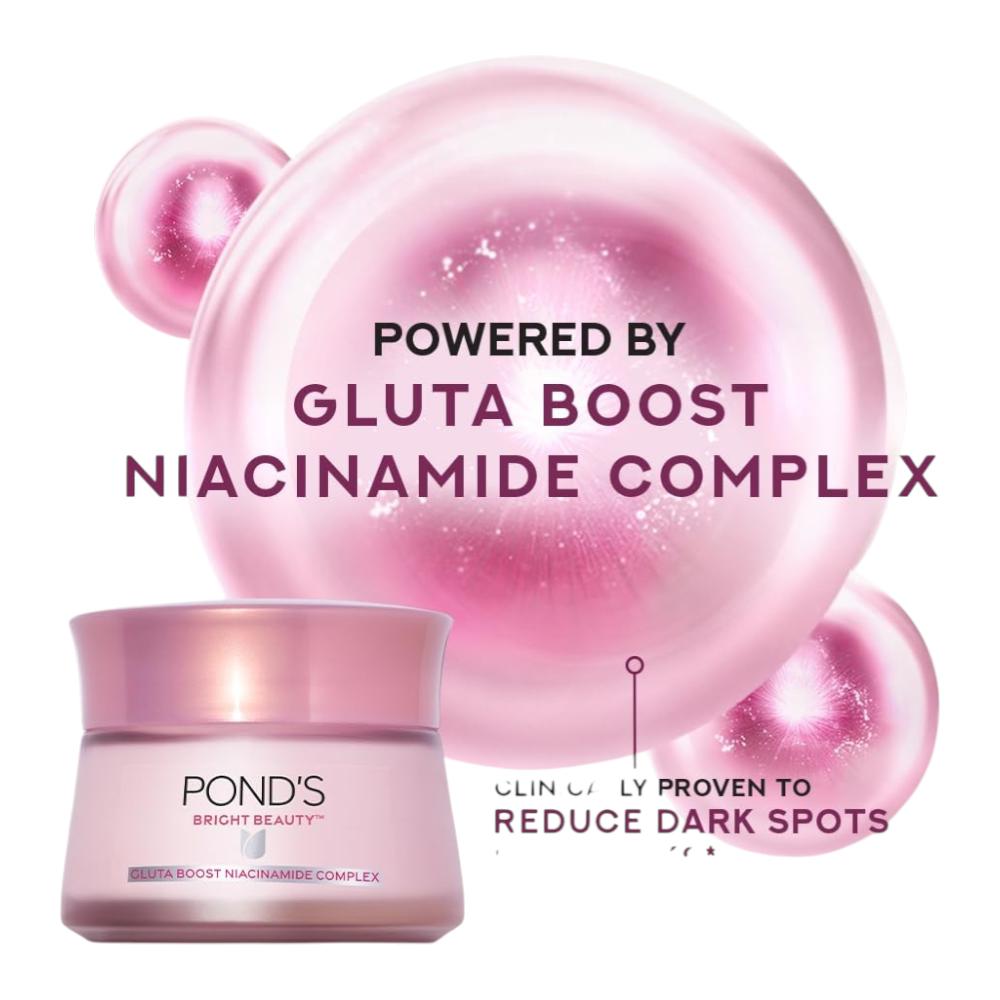 POND'S Bright Beauty Gel Crème With Niacinamide Glutaboost Complex For Dark Spots & Radiant Skin 50g Lightweight Moisturizer