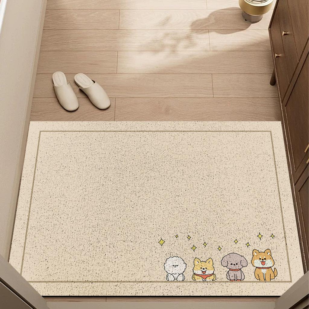 Cute Cartoon Home Floor Mat, Entrance Can Be Cut, Dirt-Resistant Silk Ring Foot Mat, Home Door Non-Slip And Easy To Take Care Of Floor Mat